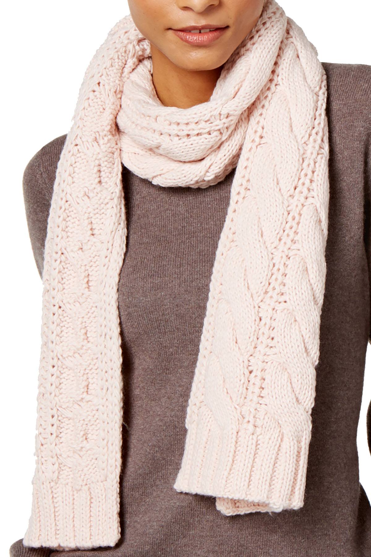 Charter Club Pale Dogwood-Pink Cable-Knit Scarf
