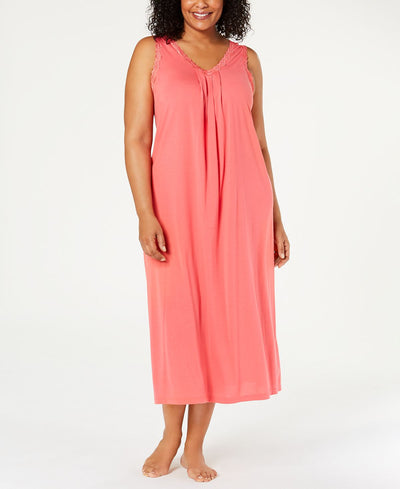 Charter Club Plus Lace-trim Nightgown Rouge Red