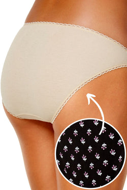 Charter Club Pretty Cotton Bikini Brief Black Autumn-Berry thumbnail 3