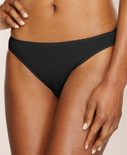 Charter Club Pretty Cotton Bikini Brief in Black thumbnail 2