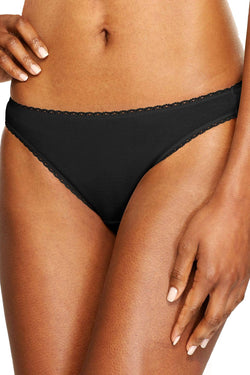 Charter Club Pretty Cotton Bikini Brief in Black thumbnail 1
