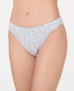 Charter Club Pretty Cotton Bikini Brief in Grey Hearts thumbnail 2