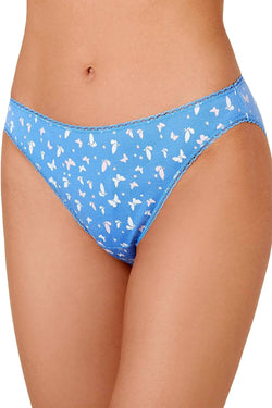 Charter Club Pretty Cotton Bikini Brief in Periwinkle Blue Butterfly thumbnail 1