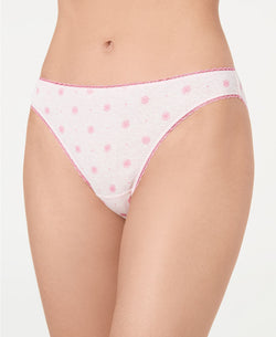 Charter Club Pretty Cotton Bikini Brief in Pink Flower Dot thumbnail 2