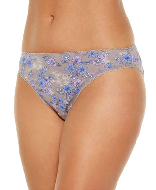 Charter Club Pretty Cotton Bikini Underwear Grey Iris