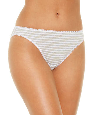 Charter Club Pretty Cotton Bikini Underwear Lurex Stripe