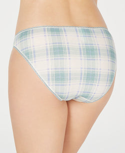 Charter Club Pretty Cotton Bikini Underwear Turqoise Plaid thumbnail 2