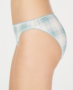 Charter Club Pretty Cotton Bikini Underwear Turqoise Plaid thumbnail 3