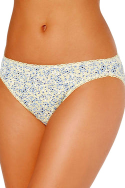 Charter Club Pretty Cotton Bikini in Yellow Floral thumbnail 1