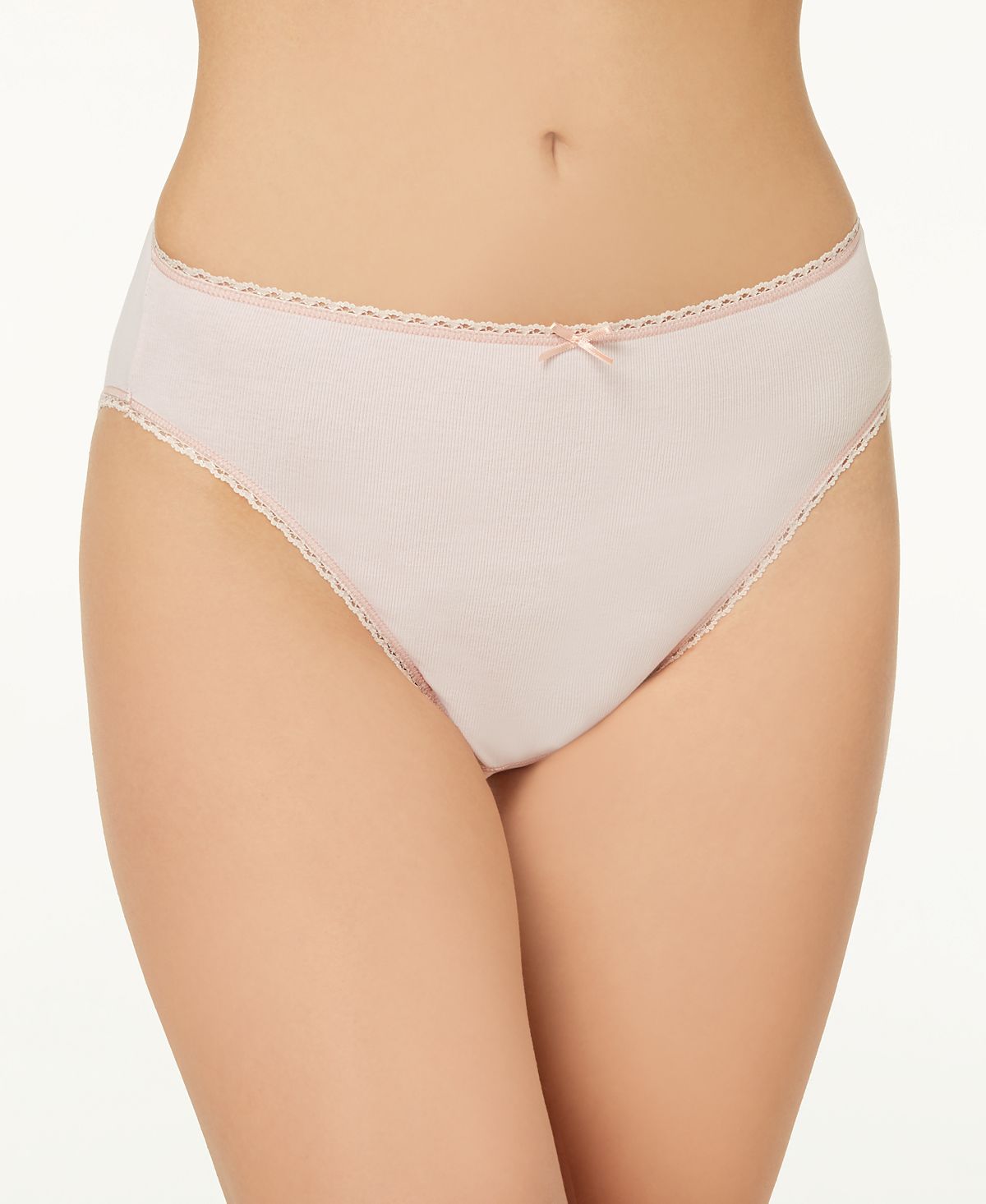 Charter Club Pretty Cotton Hi Cut Bikini Beloved Pink