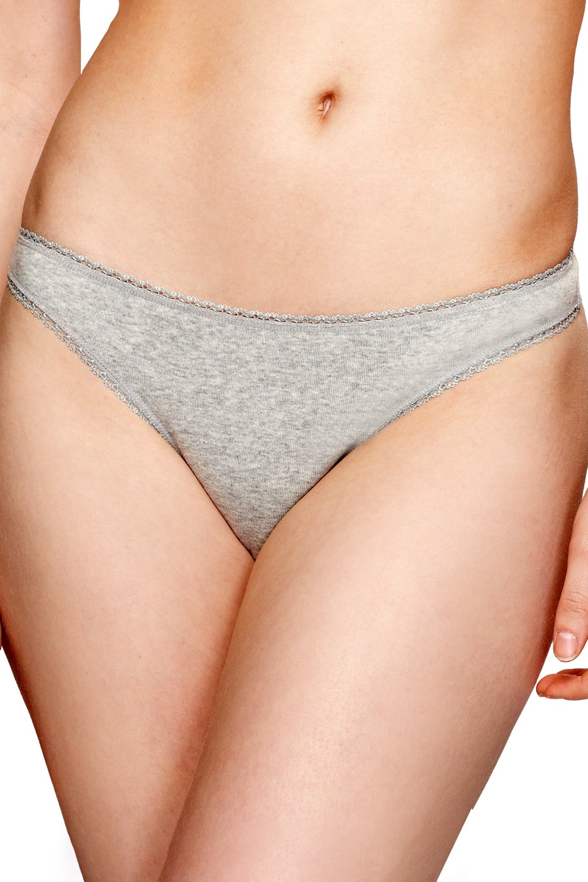 Charter Club Pretty Cotton Thong in Heather Grey