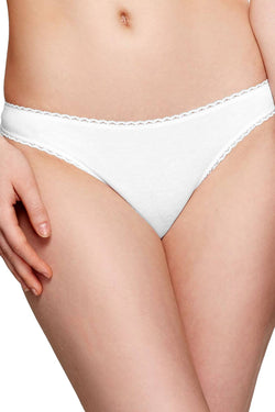 Charter Club Pretty Cotton Thong in White thumbnail 1