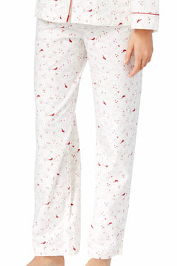 Charter Club Printed Cotton Flannel Pajama Set in Ivory Cardinal thumbnail 4