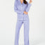 Charter Club Printed Fleece Notched Collar Pajama Set in Iolite Dot
