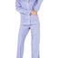 Charter Club Printed Fleece Notched Collar Pajama Set in Iolite Dot