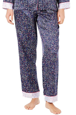 Charter Club Printed Pajama Pant in Navy Mini Floral thumbnail 1