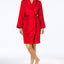 Charter Club Short Solid Plush Robe in Candy Red