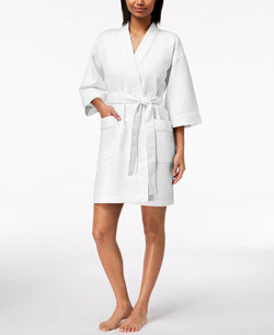 Charter Club Short Spa Waffle Robe Bright White thumbnail 1
