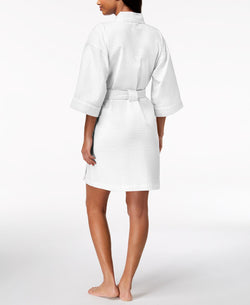 Charter Club Short Spa Waffle Robe Bright White thumbnail 2