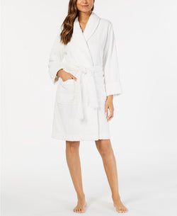 Charter Club Super Soft Short Textured Wrap Robe in Bright White thumbnail 2