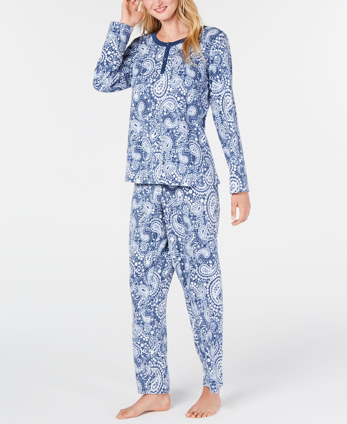 Charter Club Super Soft Textured Fleece Pajamas Paisley Floral