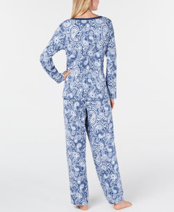 Charter Club Super Soft Textured Fleece Pajamas Paisley Floral thumbnail 2