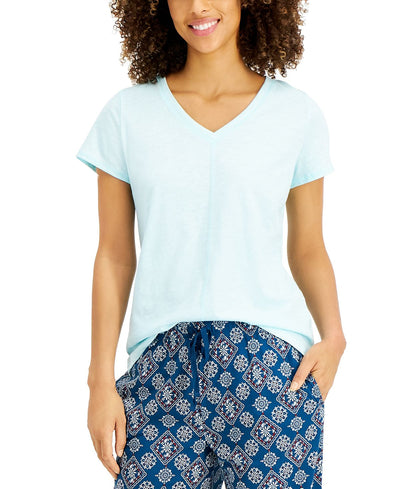 Charter Club V-neck Pajama Top Blue Light