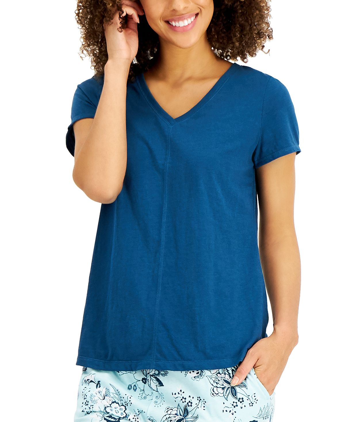 Charter Club V-neck Pajama Top Deep Teal