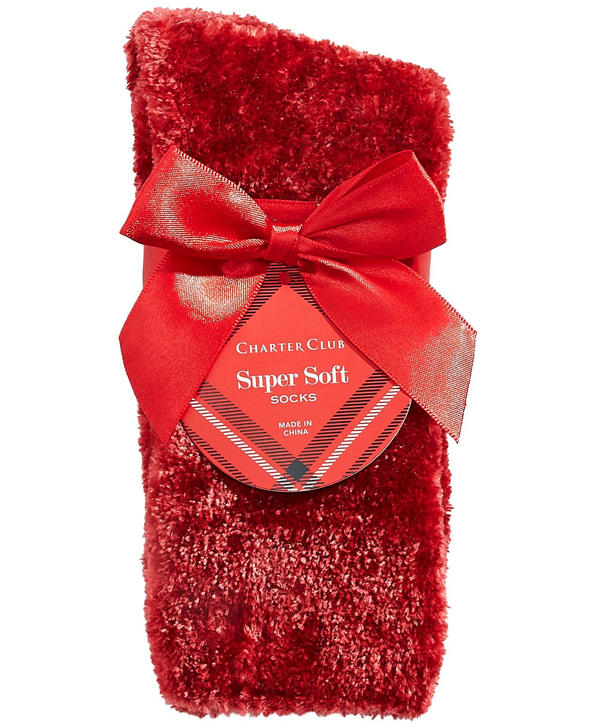 Charter Club Wo Chenille Super Soft Cozy Socks Candy Red