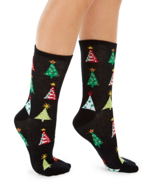 Charter Club Women's Holiday Trees Crew Socks