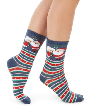 Charter Club Women's Mr. & Mrs. Claus Crew Socks