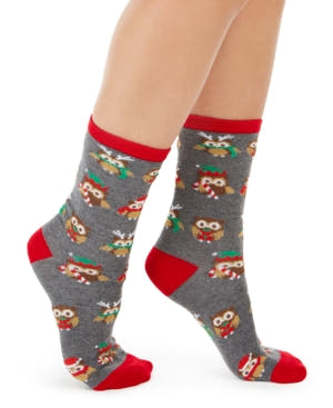 Charter Club Women's Owls Crew Socks