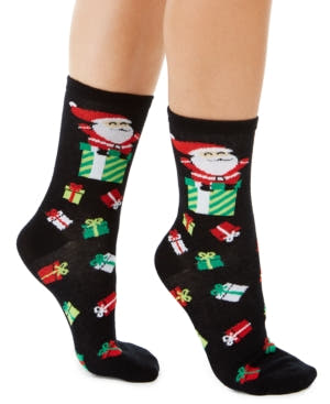 Charter Club Women's Santa Presents Crew Socks