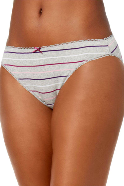 Charter Club intimates Grey Warm-Stripe Pretty Cotton Bikini Brief