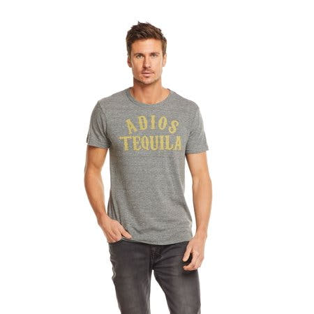 Chaser STREAKY GREY Adios Tequila Print T-Shirt gray