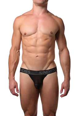 CheapUndies Black Exposed Mesh Jockstrap thumbnail 1