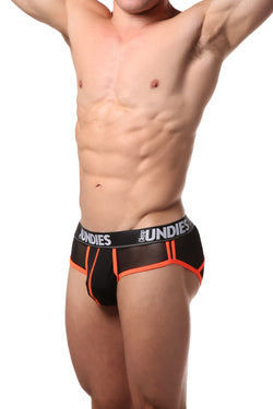CheapUndies Black/Orange Mesh Brief thumbnail 4