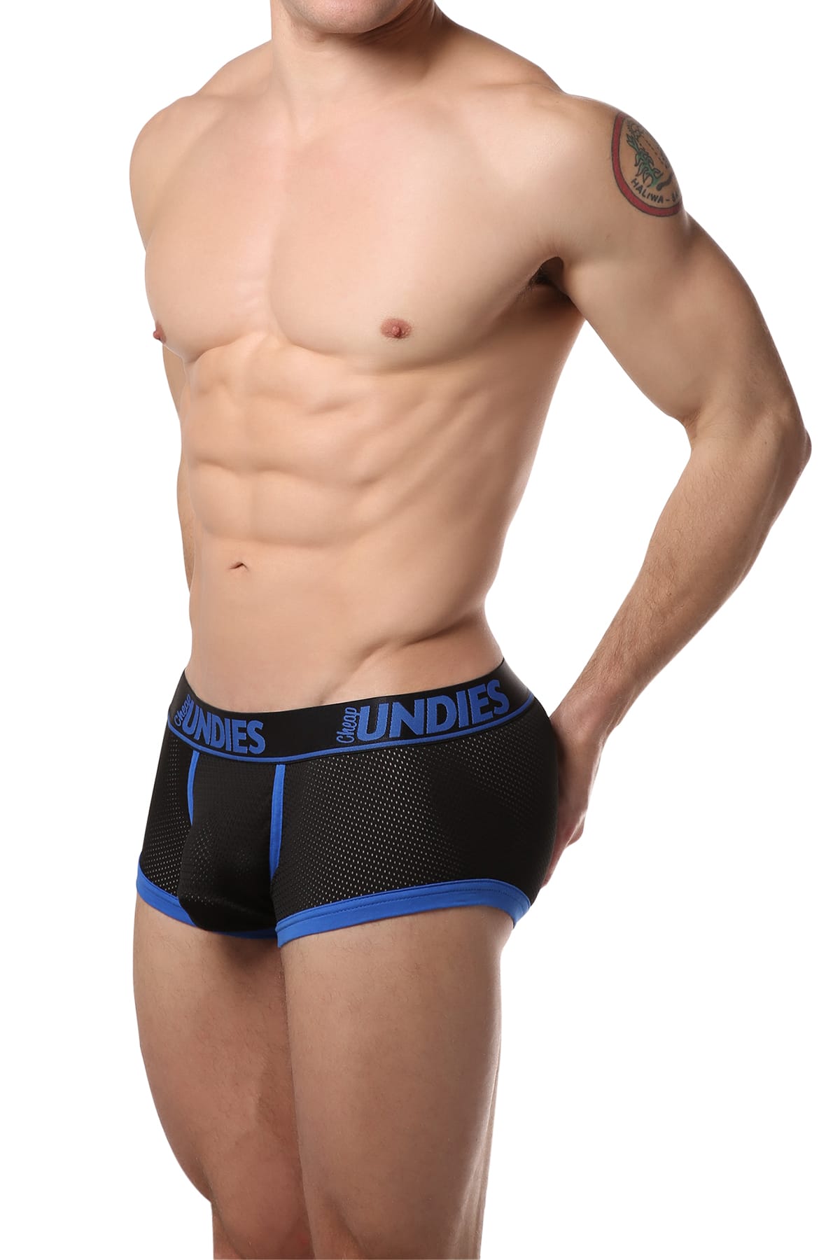 CheapUndies Blue Exposed Sport Mesh Boxer