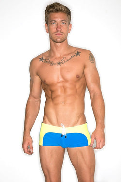 CheapUndies Blue & Yellow Square Trunk thumbnail 1