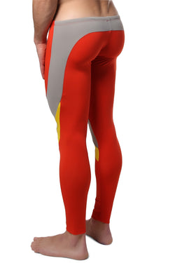 CheapUndies Burnt Orange & Grey Panel Performance Tight thumbnail 3