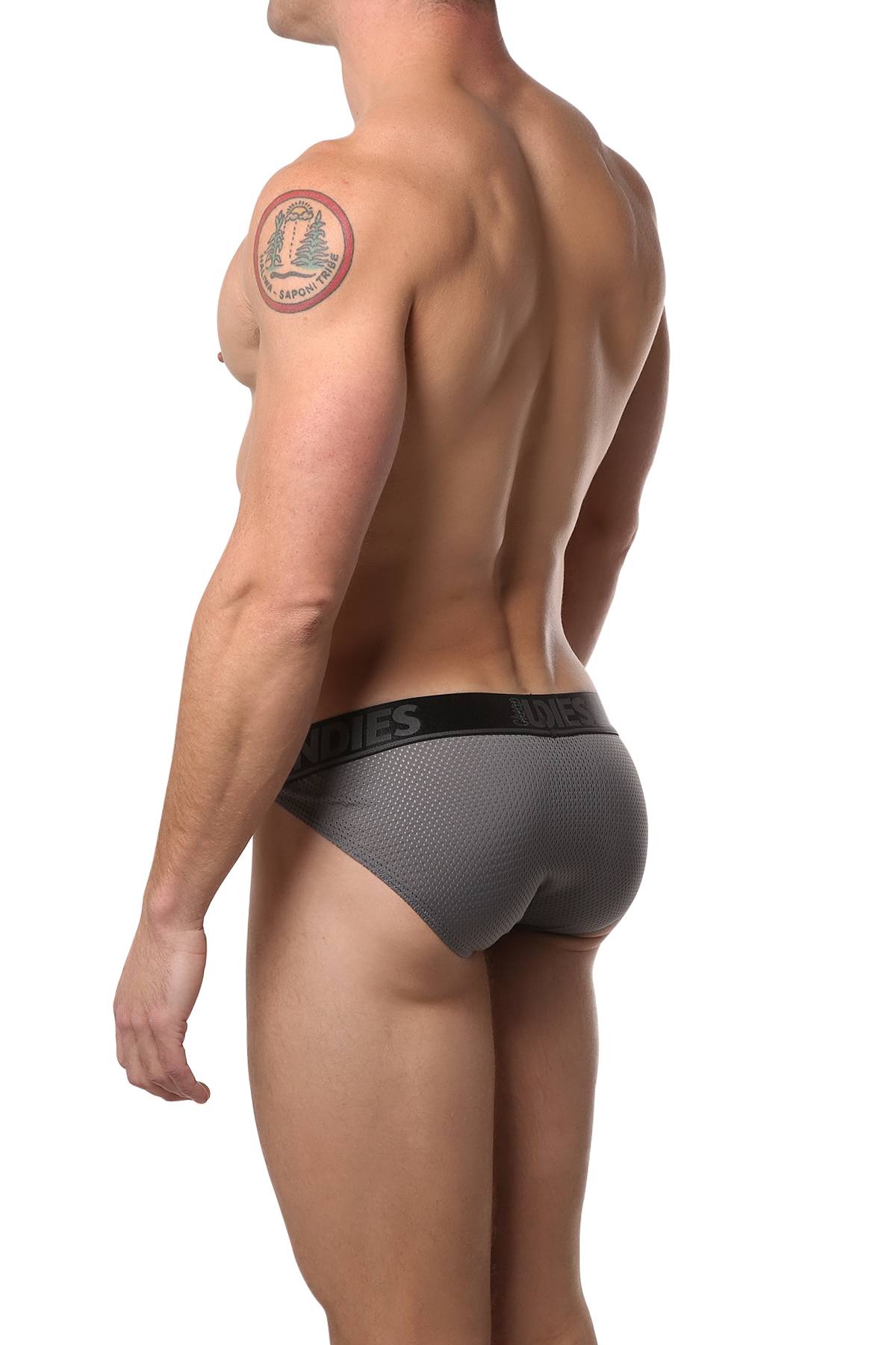 CheapUndies Charcoal Mesh Bikini Brief