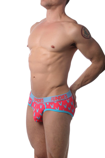 CheapUndies Coral and Baby Blue Naughty Bunny Brief