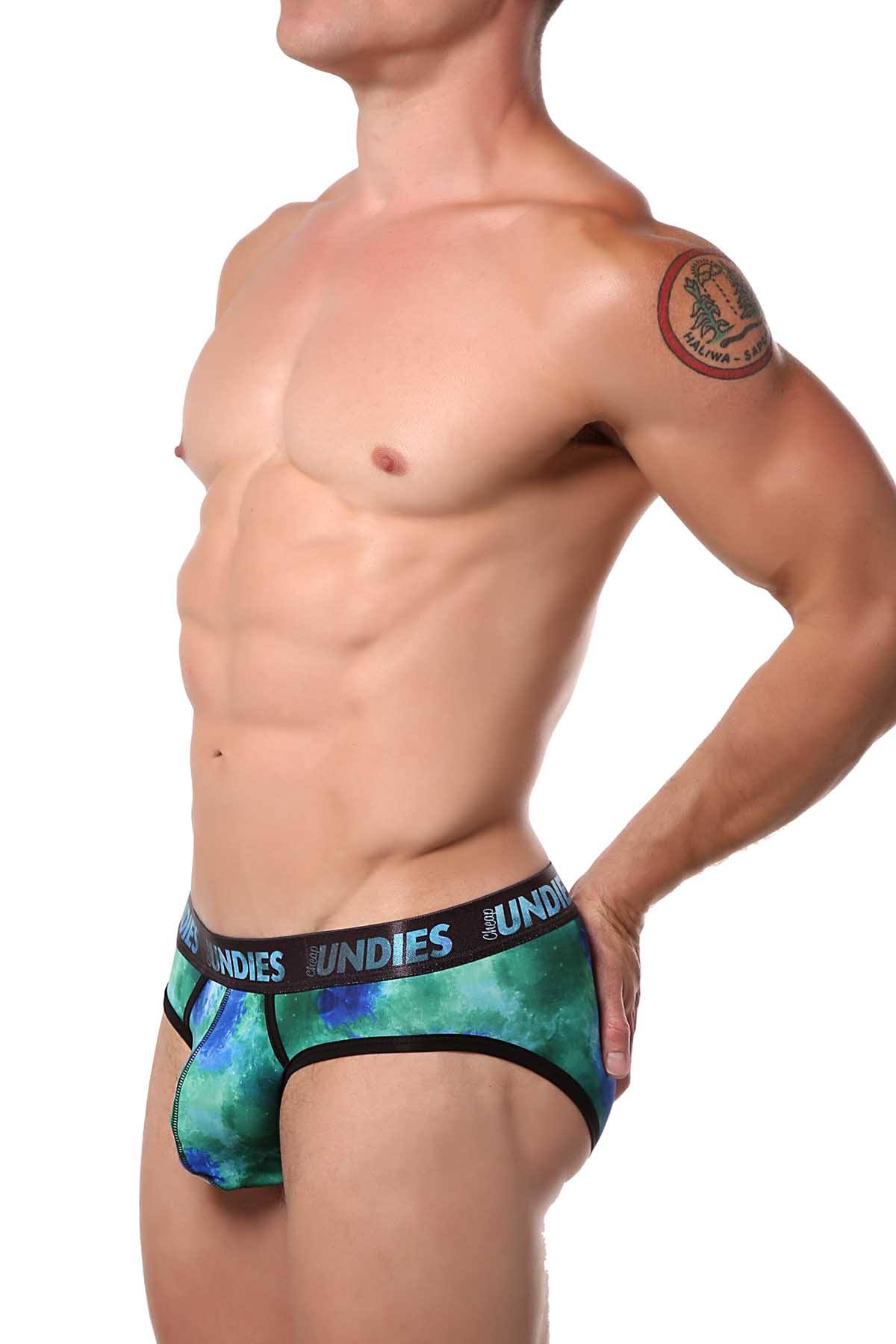 CheapUndies Green Galaxy Brief