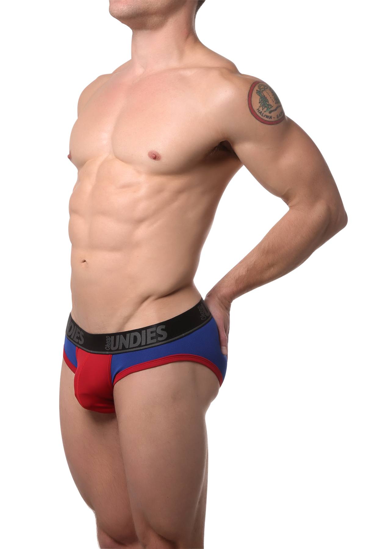 CheapUndies Navy/Red Cool Mesh Brief