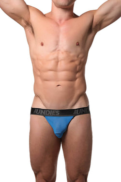 CheapUndies Neon Blue Exposed Mesh Jockstrap thumbnail 3