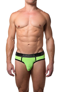 CheapUndies Neon Green Exposed Mesh Brief thumbnail 1