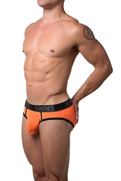 CheapUndies Neon Orange Exposed Mesh Brief thumbnail 2