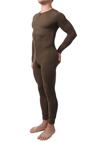 CheapUndies Olive Waffle Knit Thermal Union Suit