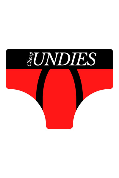 CheapUndies Red Contrast Trim Modal Brief