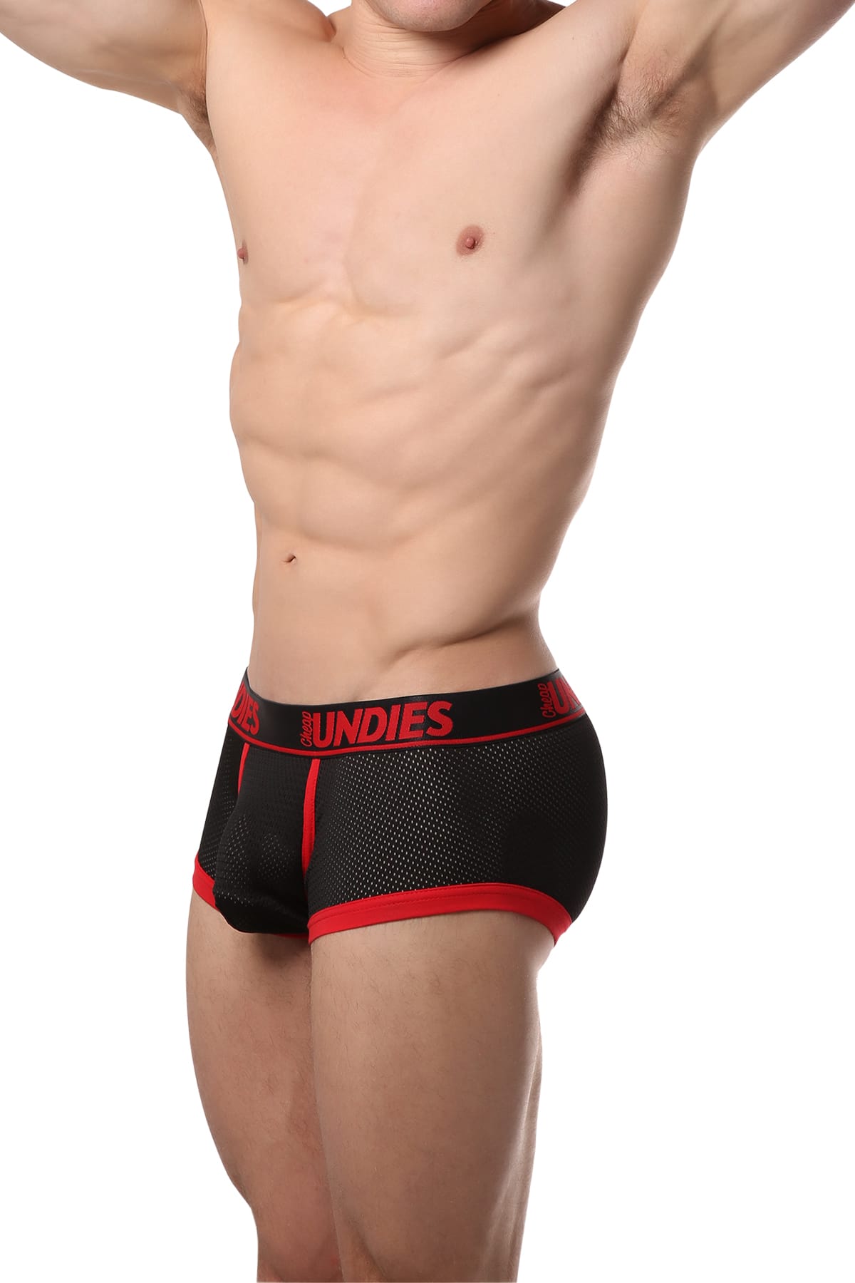 CheapUndies Red Exposed Sport Mesh Boxer
